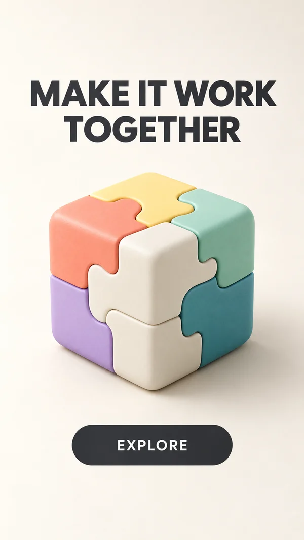 Integration puzzle that snaps together, beat 5: CTA