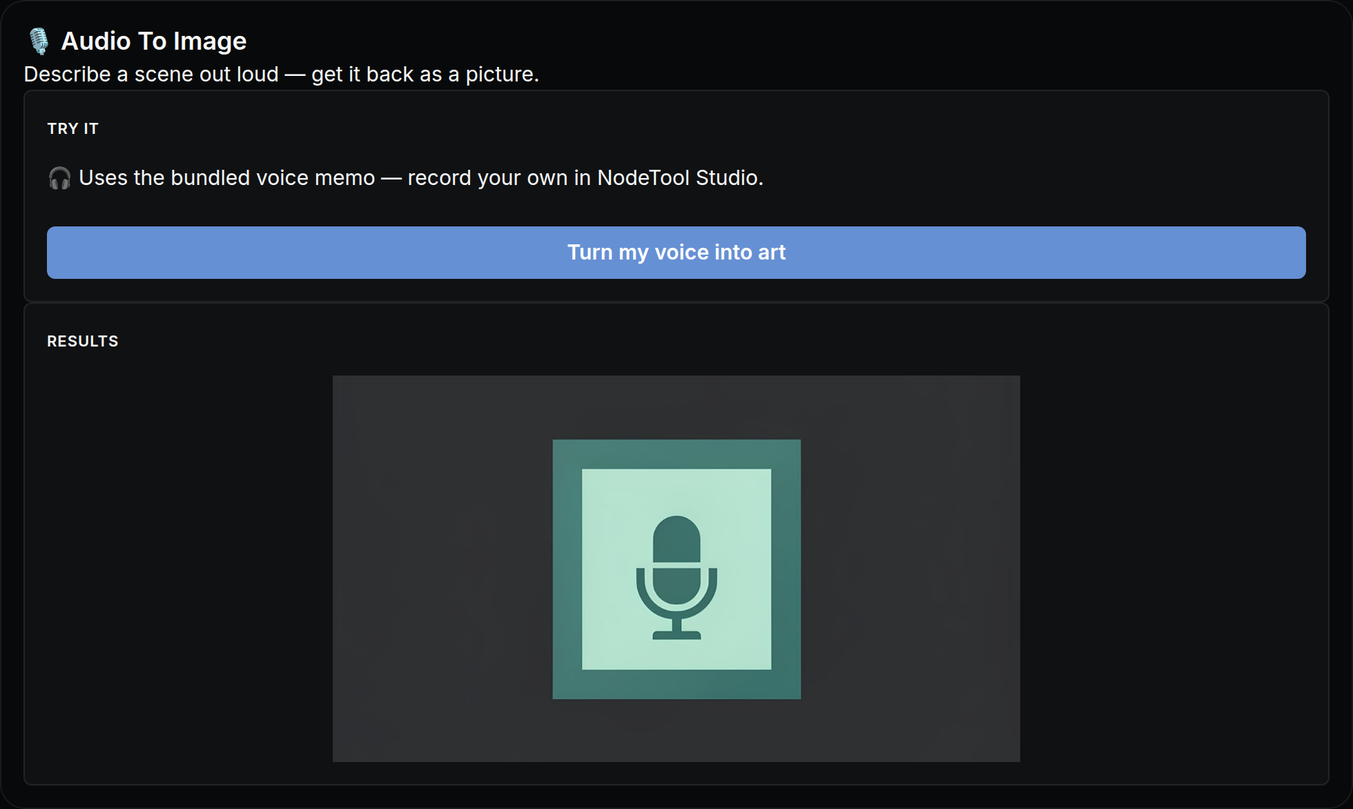Audio To Image mini app