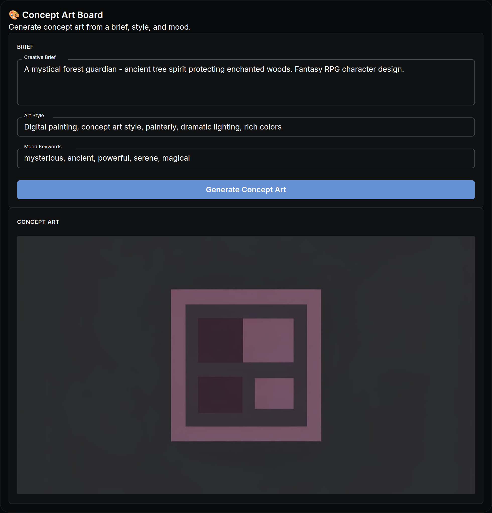 Concept Art Iteration Board mini app