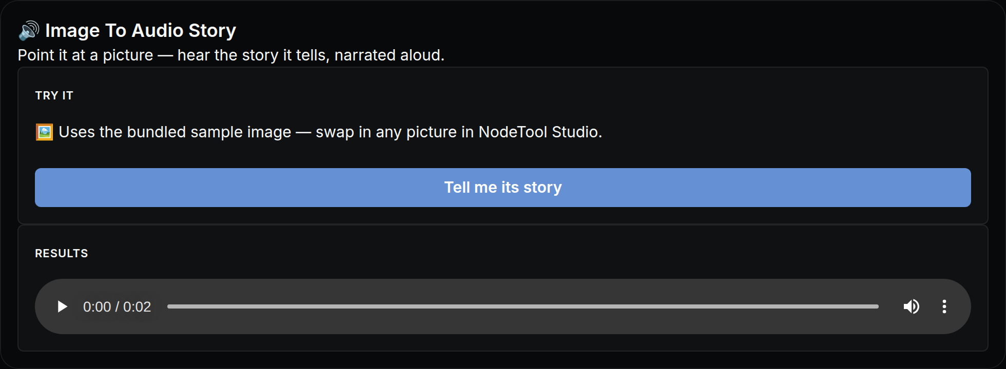 Image To Audio Story mini app