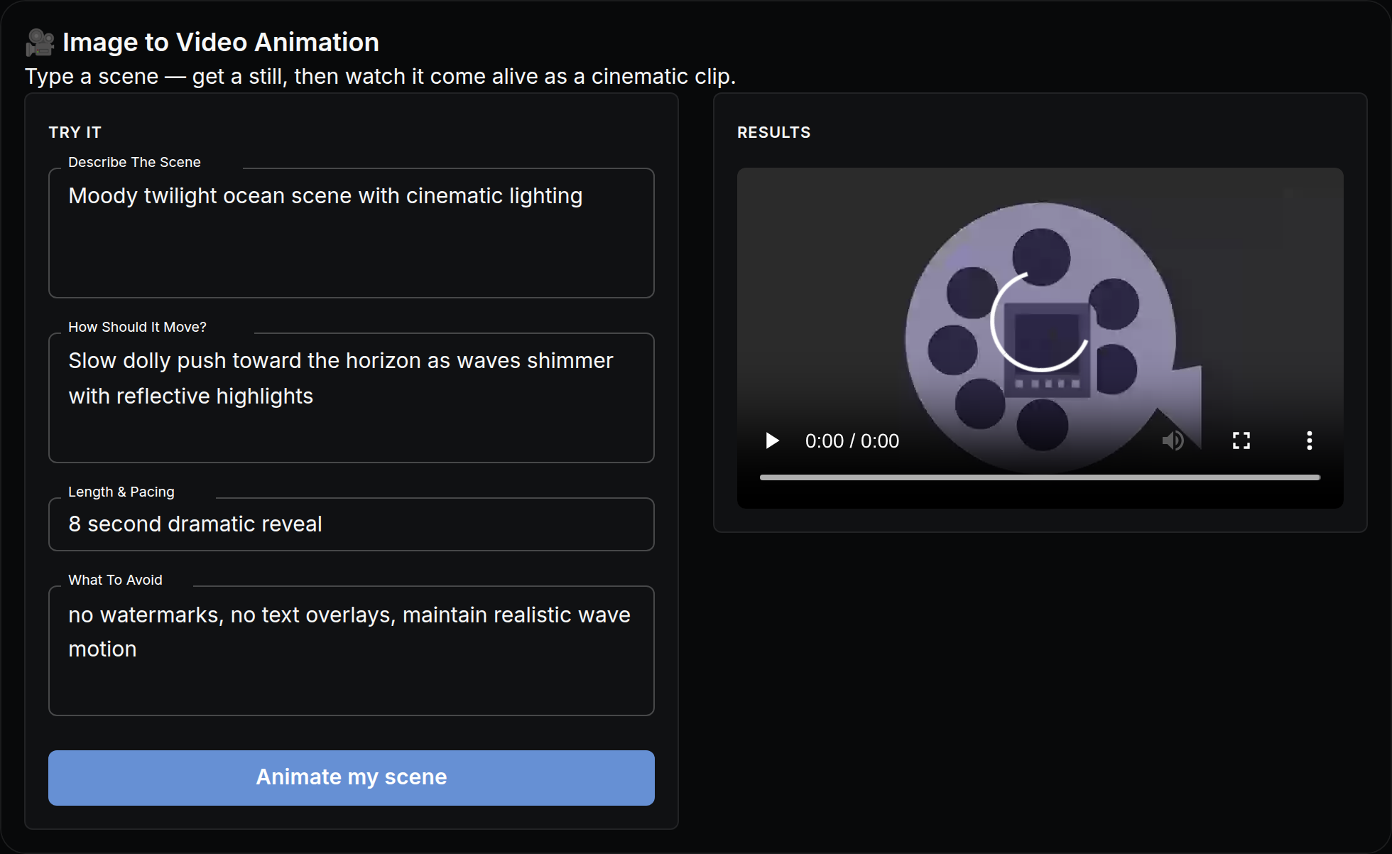 Image to Video Animation mini app