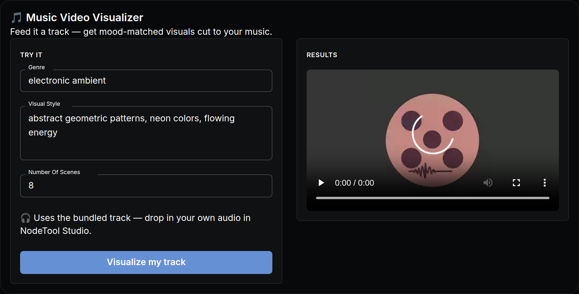 Music Video Visualizer mini app
