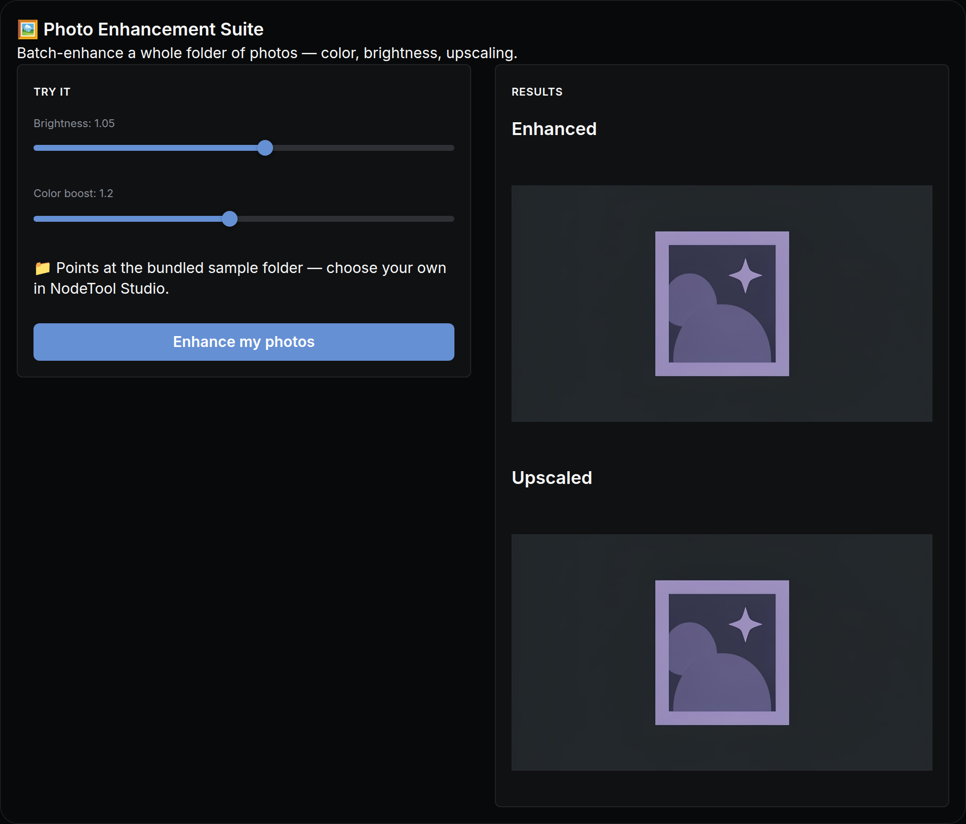 Photo Enhancement Suite mini app