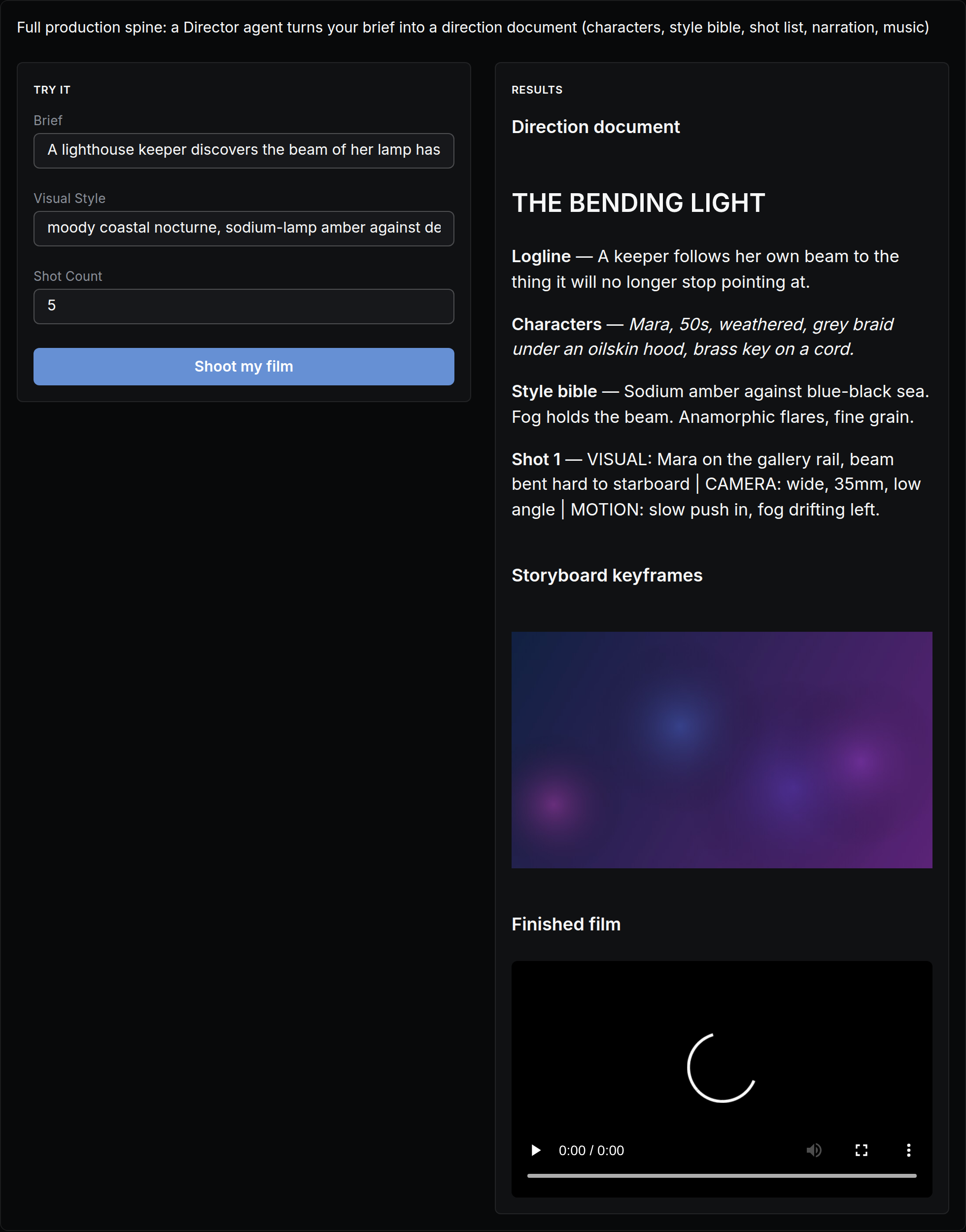 Script to Screen mini app