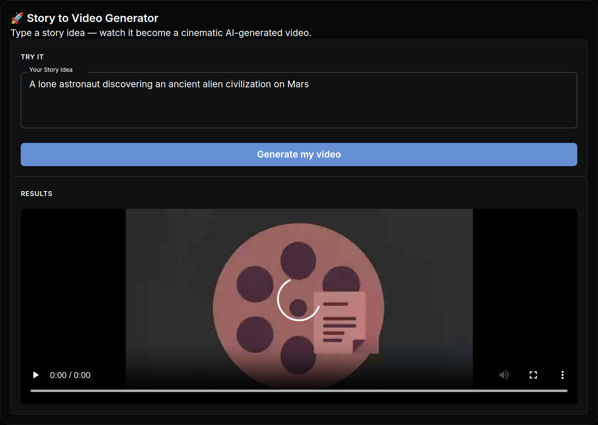 Story to Video Generator mini app