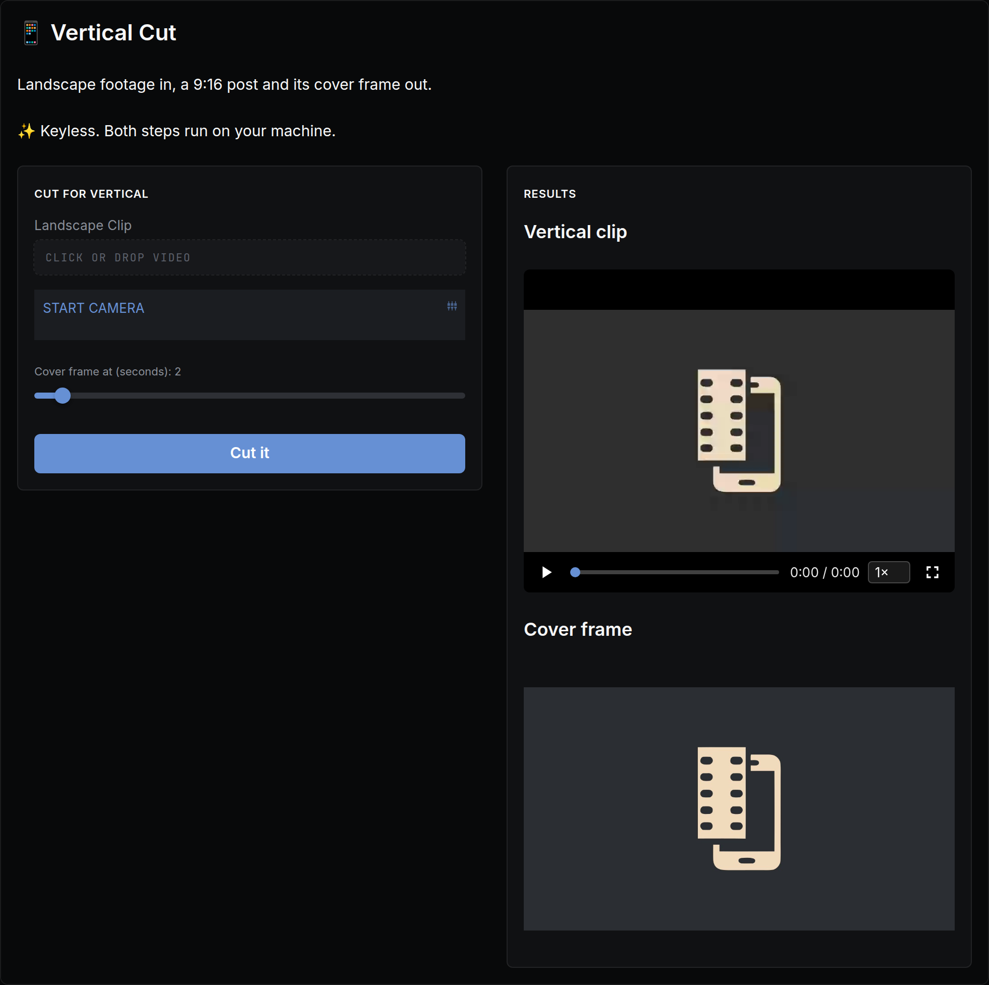Vertical Cut mini app