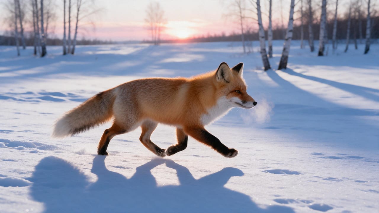 Shot 1, Trot across the snow: the storyboard still