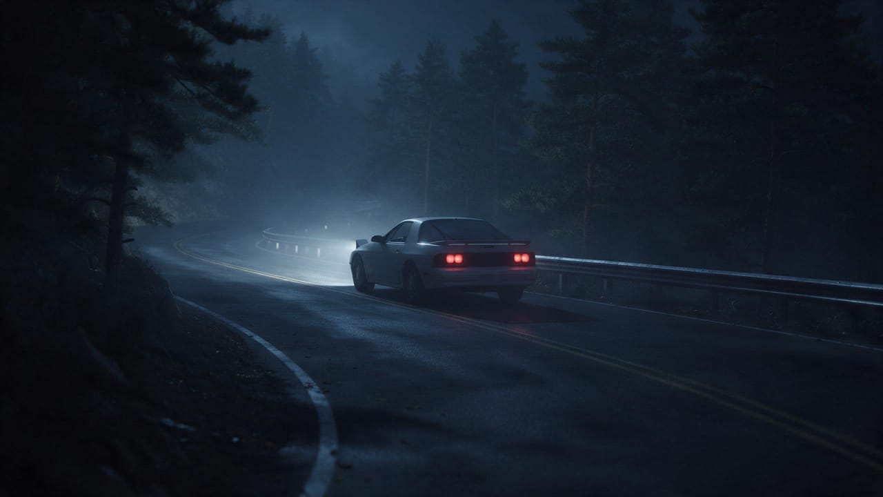 Shot 4, Taillights in fog: the storyboard still