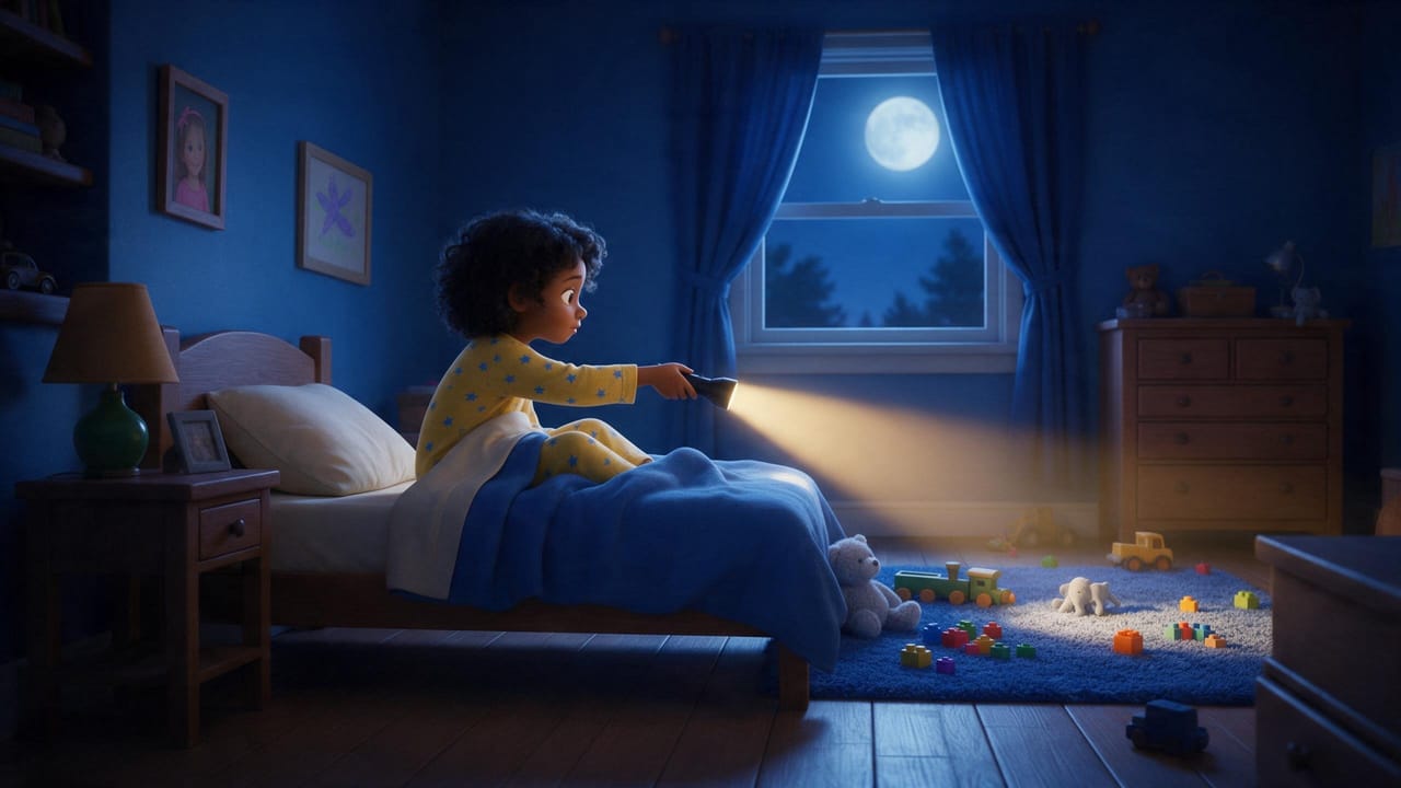 Shot 1, Moonlit bedroom: the storyboard still