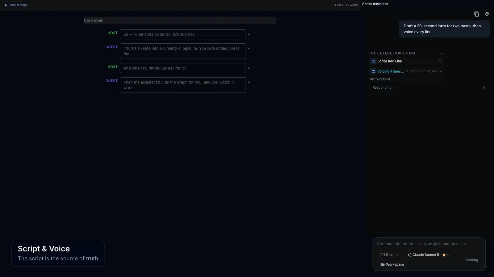 Script & voice editor